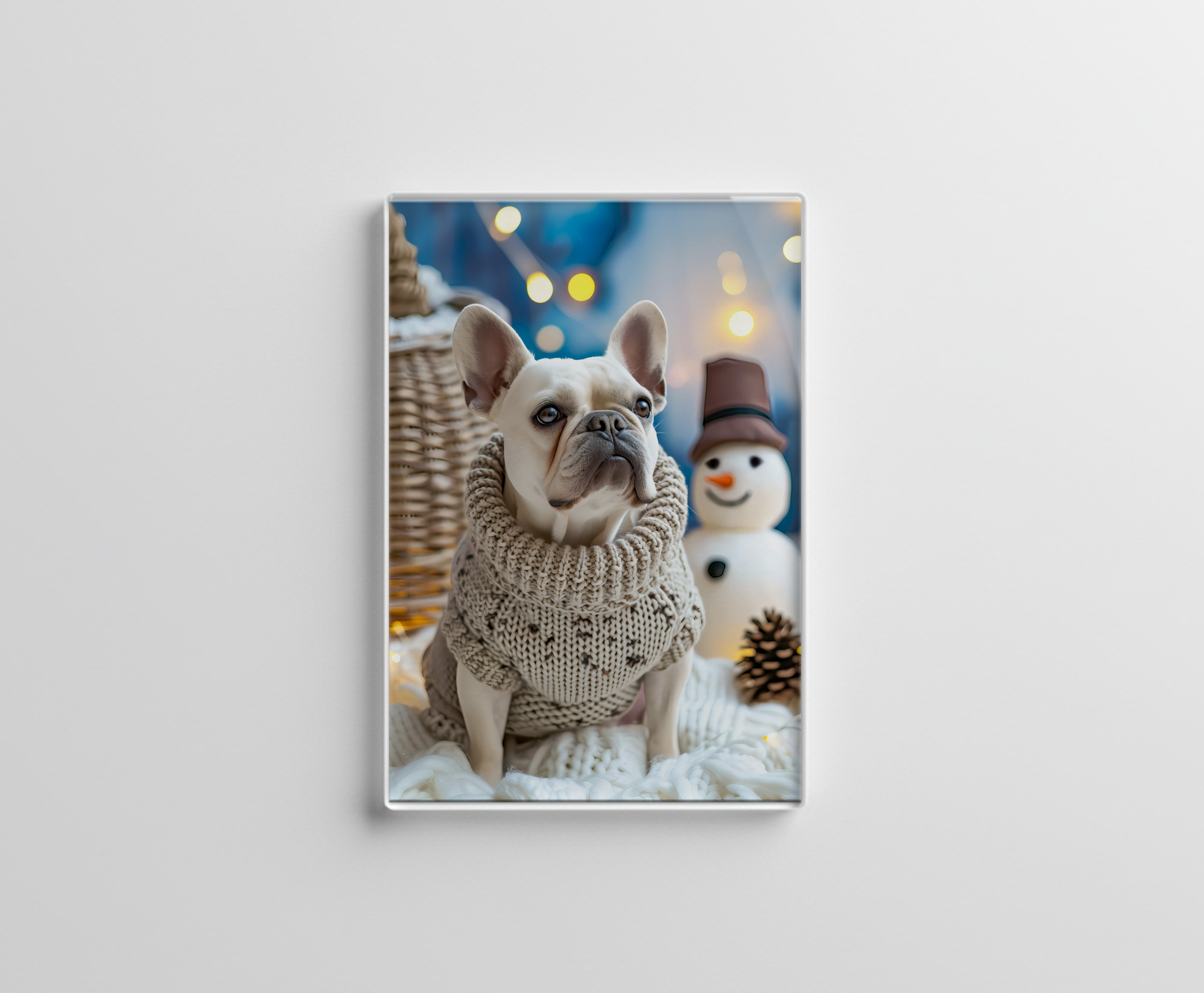 raxxa Glas-Magnet: French Bulldog in Knitted Dog Attire 2