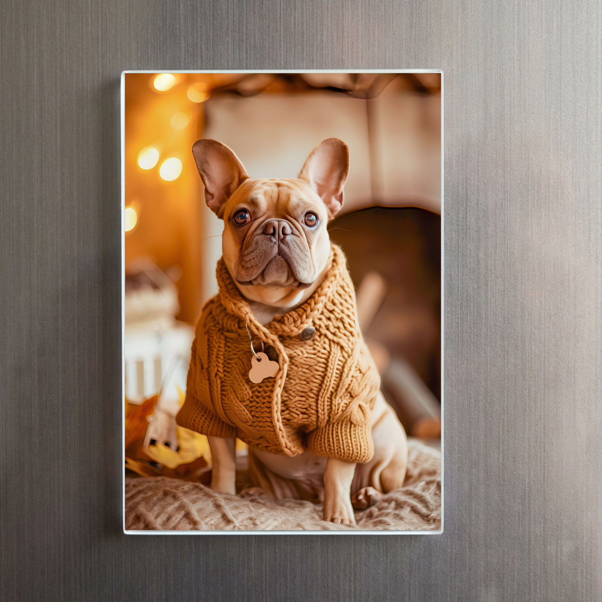 raxxa Glas-Magnet: French Bulldog in Knitted Dog Attire 4 - immagine 2