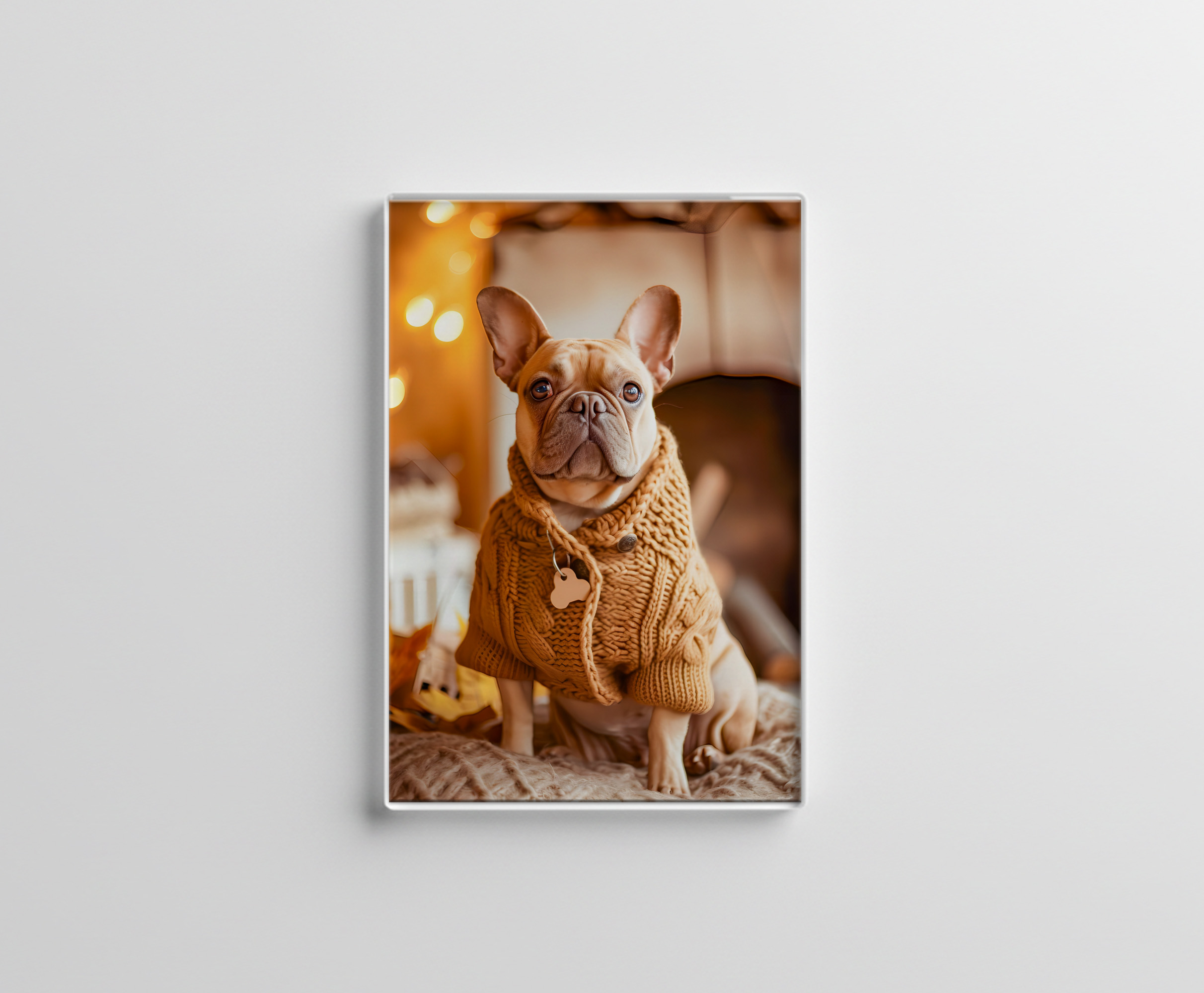 raxxa Glas-Magnet: French Bulldog in Knitted Dog Attire 4