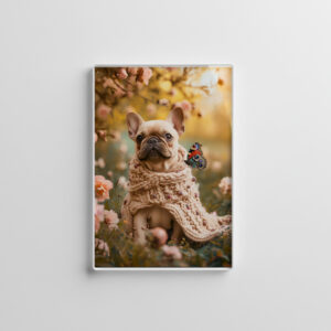 raxxa Glas-Magnet: French Bulldog in Knitted Dog Attire 6
