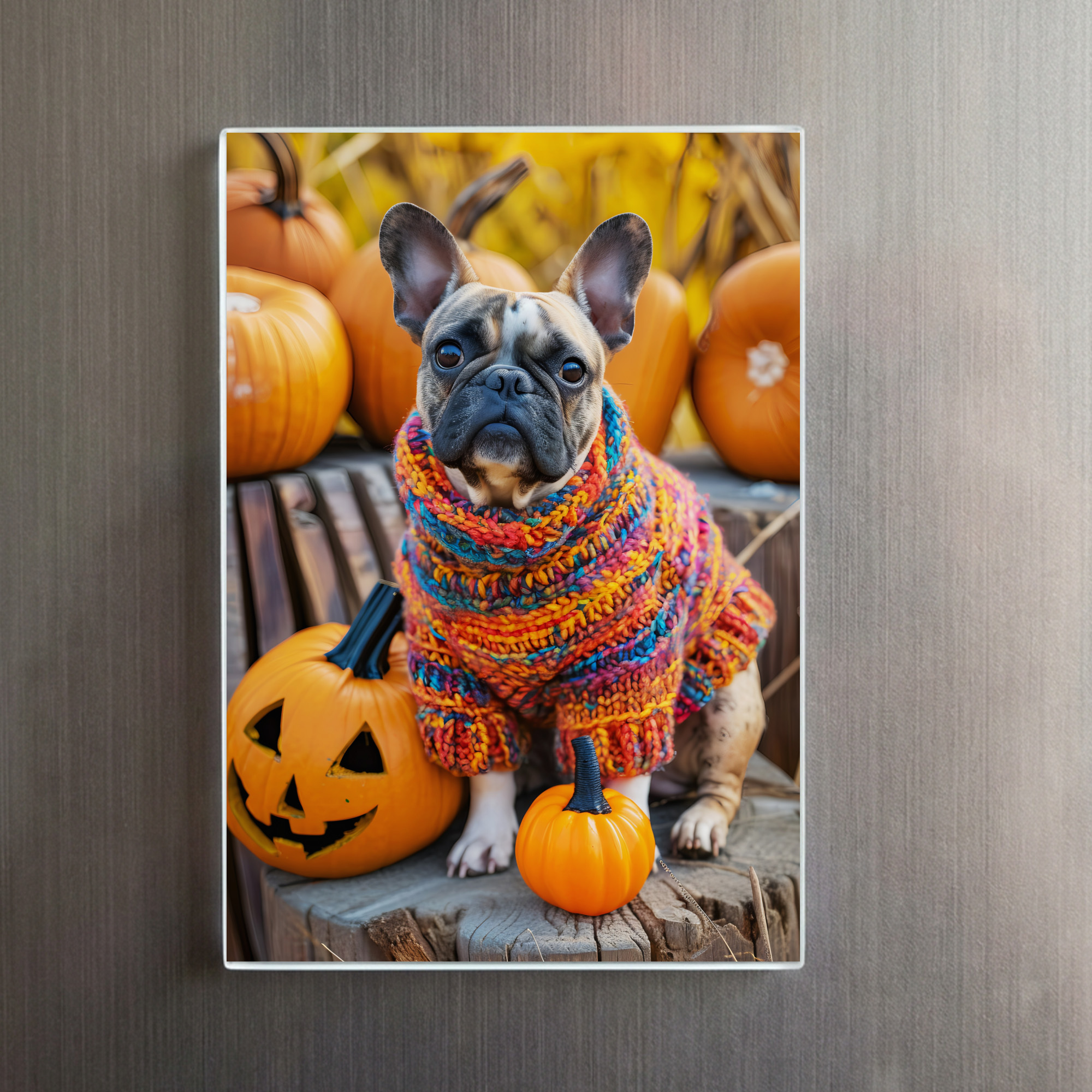 raxxa Glas-Magnet: French Bulldog in Knitted Dog Attire 9 – Image 2
