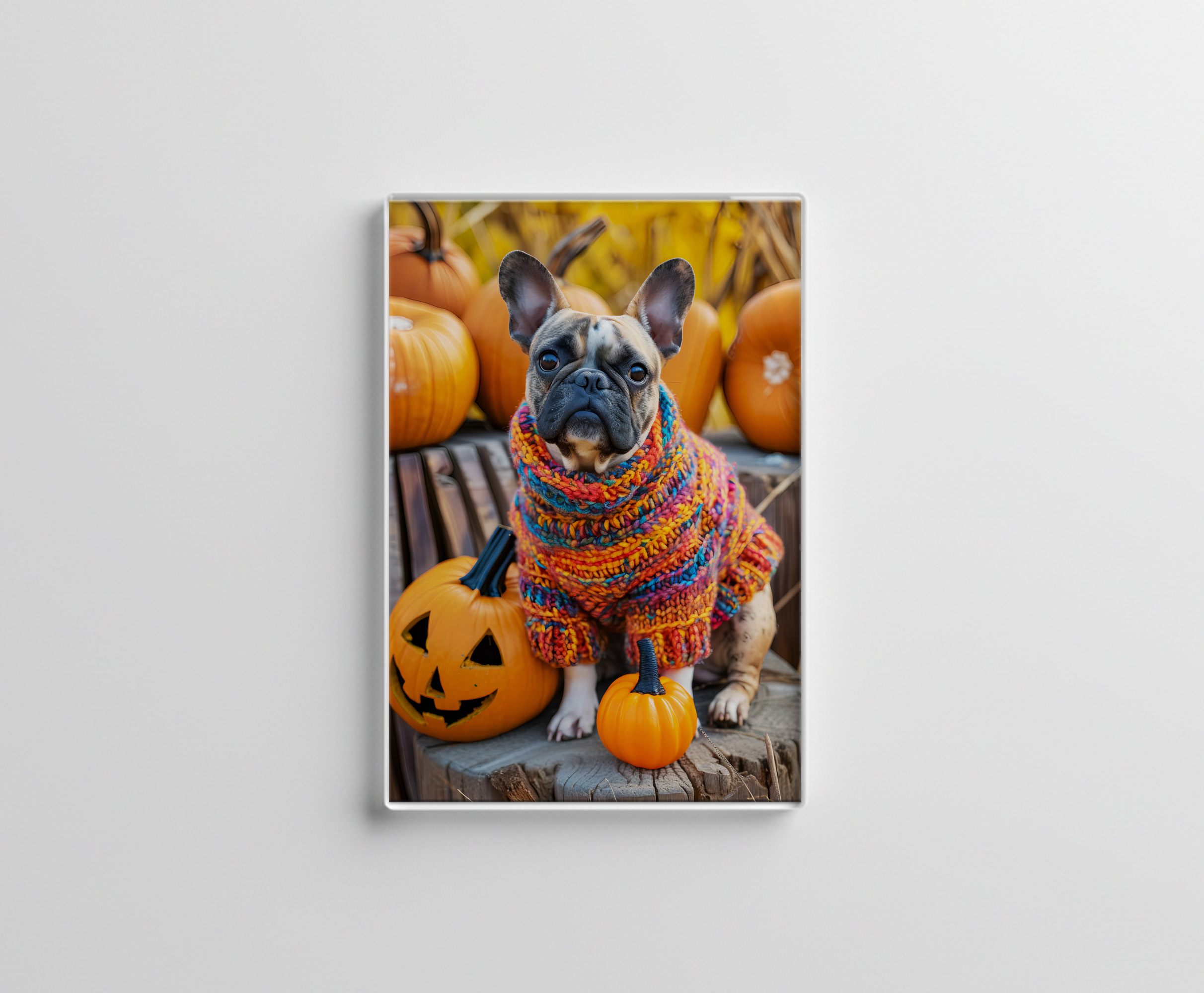 raxxa Glas-Magnet: French Bulldog in Knitted Dog Attire 9