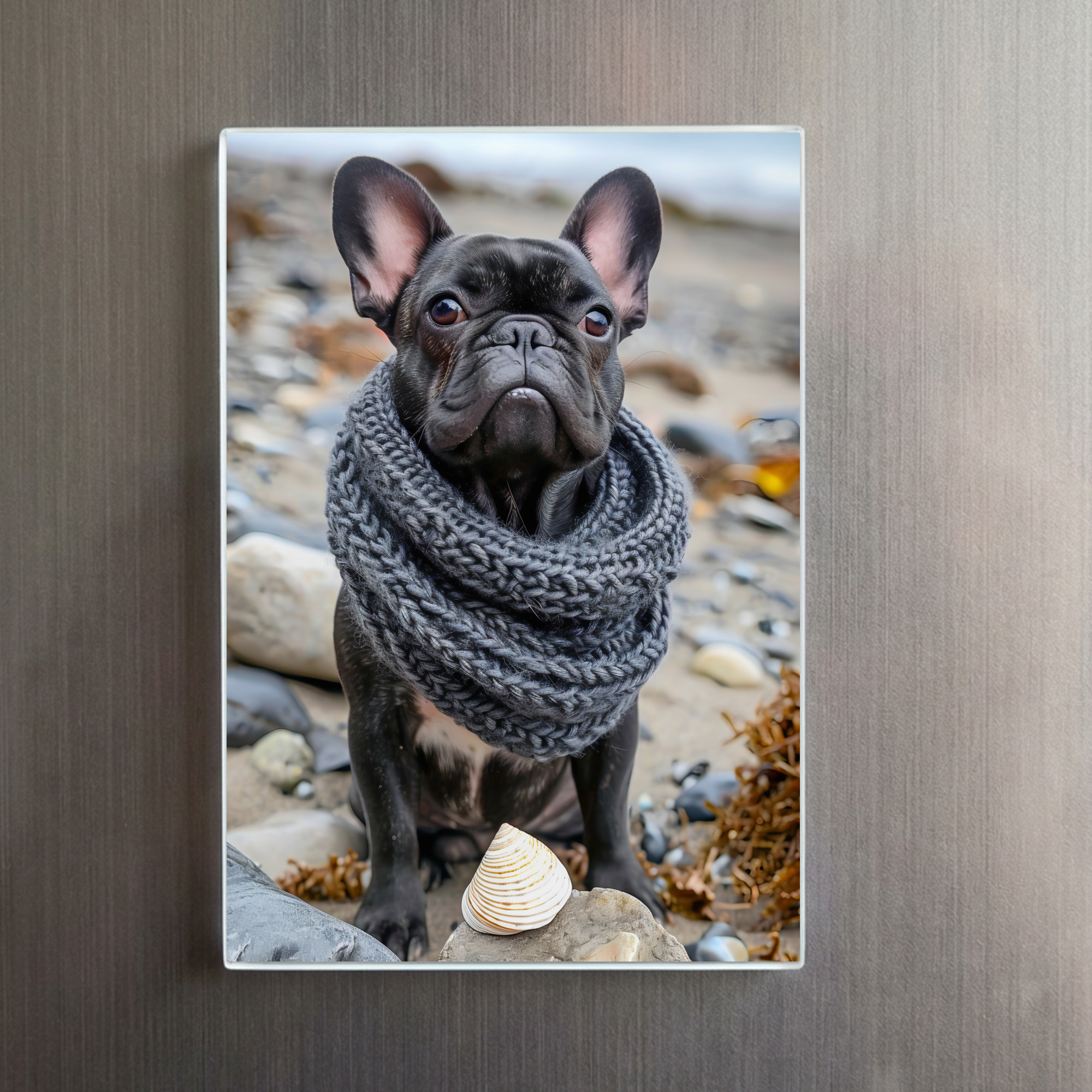raxxa Glas-Magnet: French Bulldog in Knitted Dog Attire 10 – Bild 2