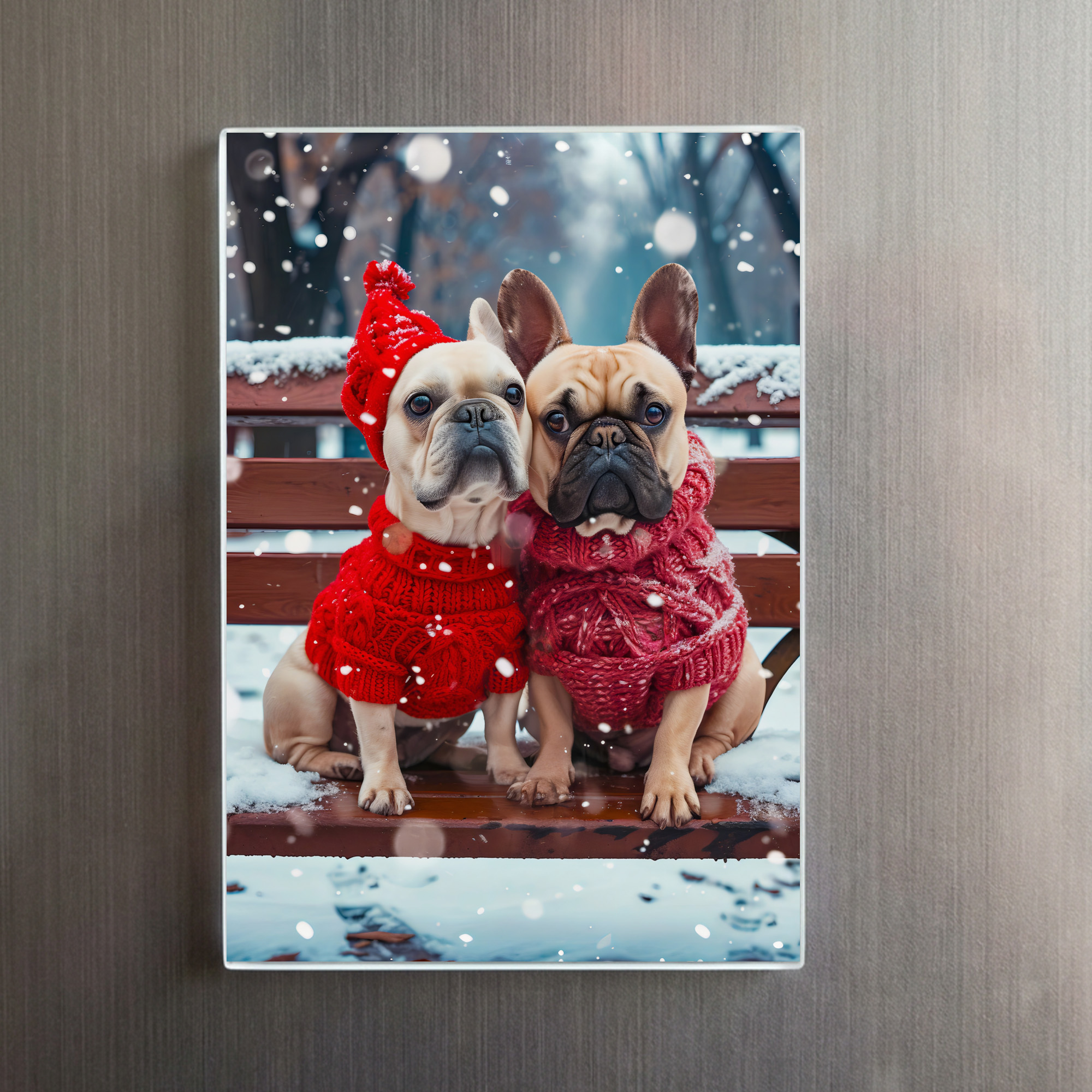 raxxa Glas-Magnet: French Bulldog in Knitted Dog Attire 11 – Image 2