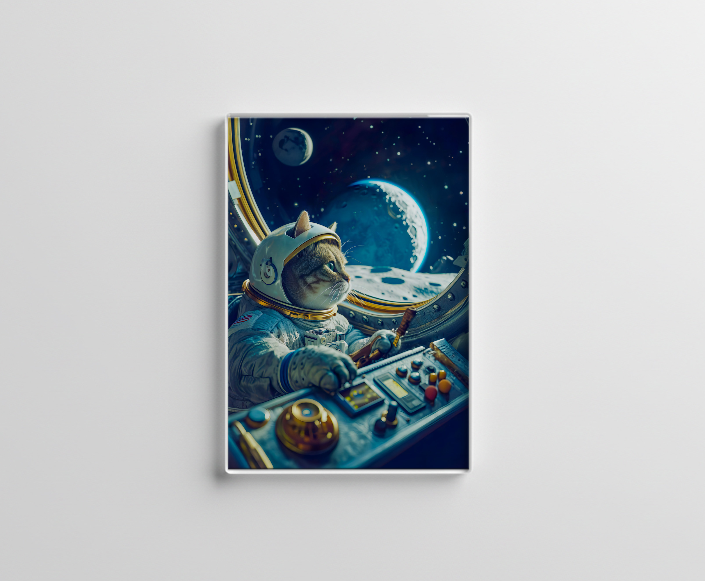 raxxa Glas-Magnet: Curious Space Cat Exploring the Infinite Universe Beyond Stars