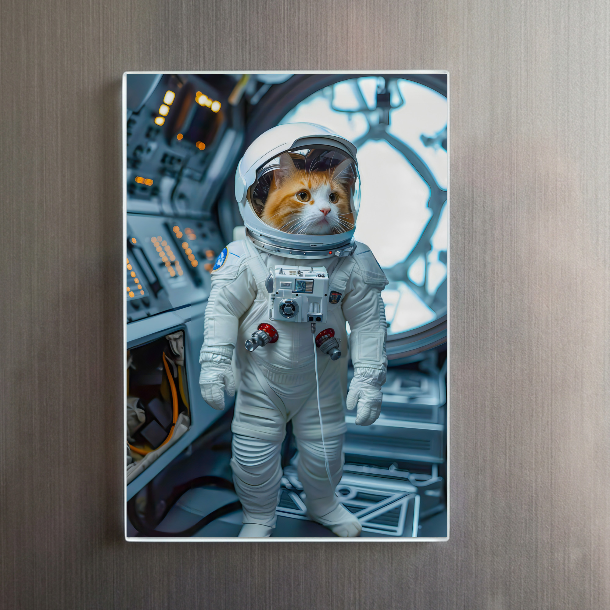 raxxa Glas-Magnet: Scottish Fold cat inside space capsule - Image 2