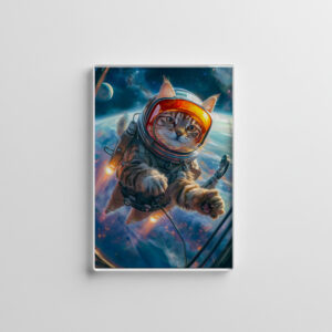 raxxa Glas-Magnet: Cosmic Cat Adventurer Drifting Weightlessly Among Distant Planets