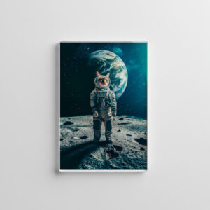 raxxa Glas-Magnet: Astronaut Cat on a Mission walking on the moon