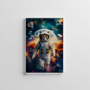 raxxa Glas-Magnet: Galactic Explorer Cat Dreaming Beneath the Light of a Supernova