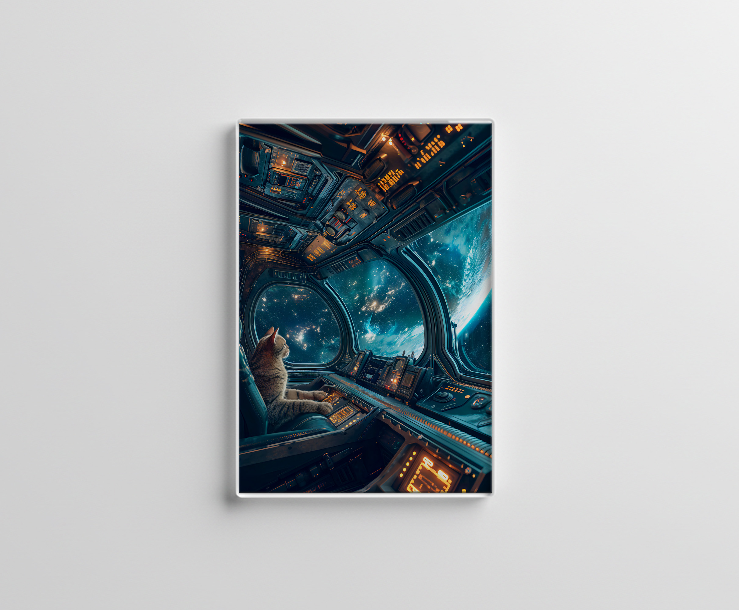 raxxa Glas-Magnet: Curious Space Cat Exploring the Infinite Universe Beyond Stars