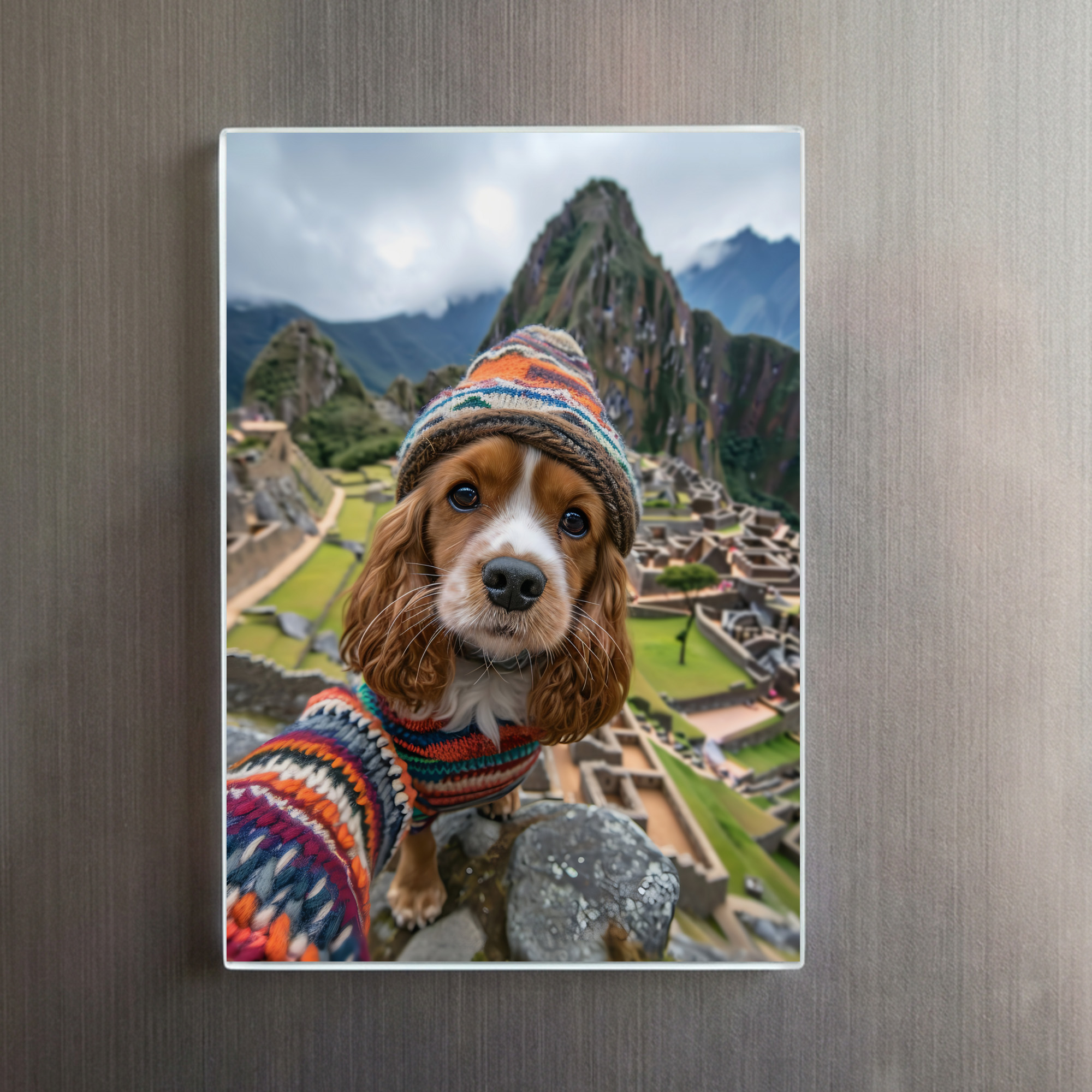raxxa Glas-Magnet: King Charles Cocker Spaniel Takes Selfies in Peru – Bild 2