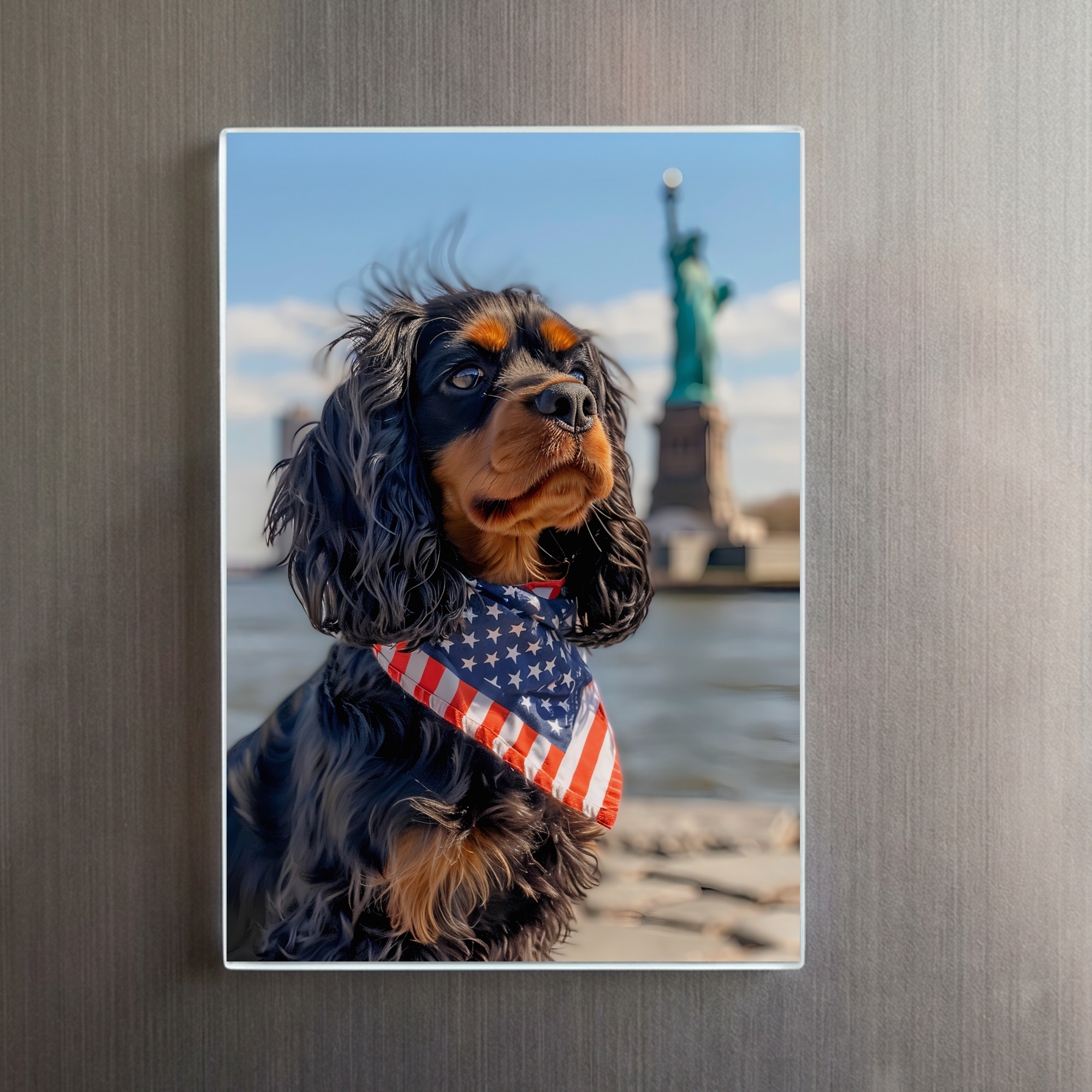 raxxa Glas-Magnet: King Charles Cocker Spaniel Takes Selfies in New York – Bild 2