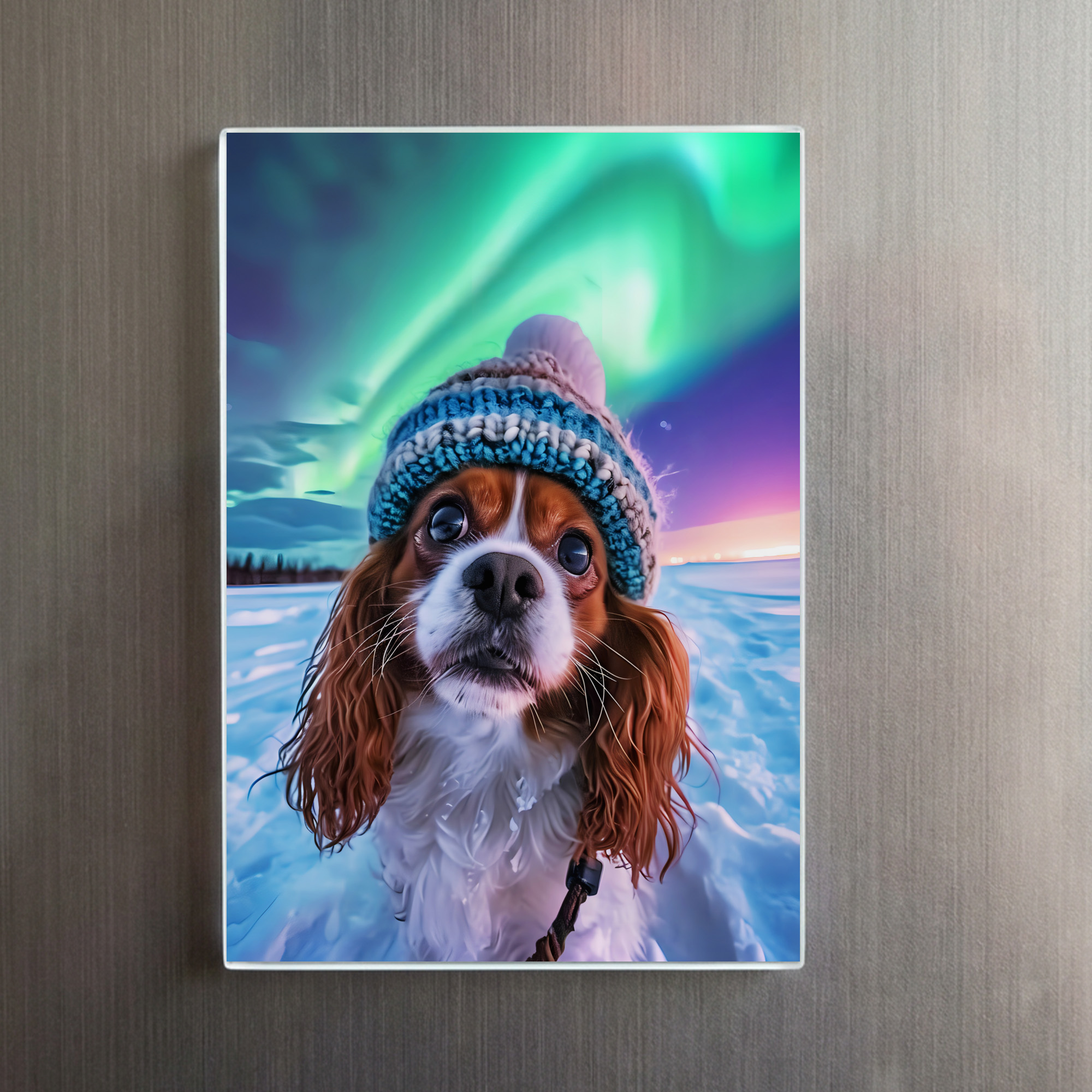 raxxa Glas-Magnet: King Charles Cocker Spaniel Takes Selfies with northern lights - Image 2