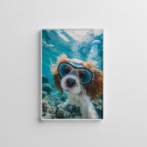 raxxa Glas-Magnet: King Charles Cocker Spaniel Takes Selfies driving on a coral riff