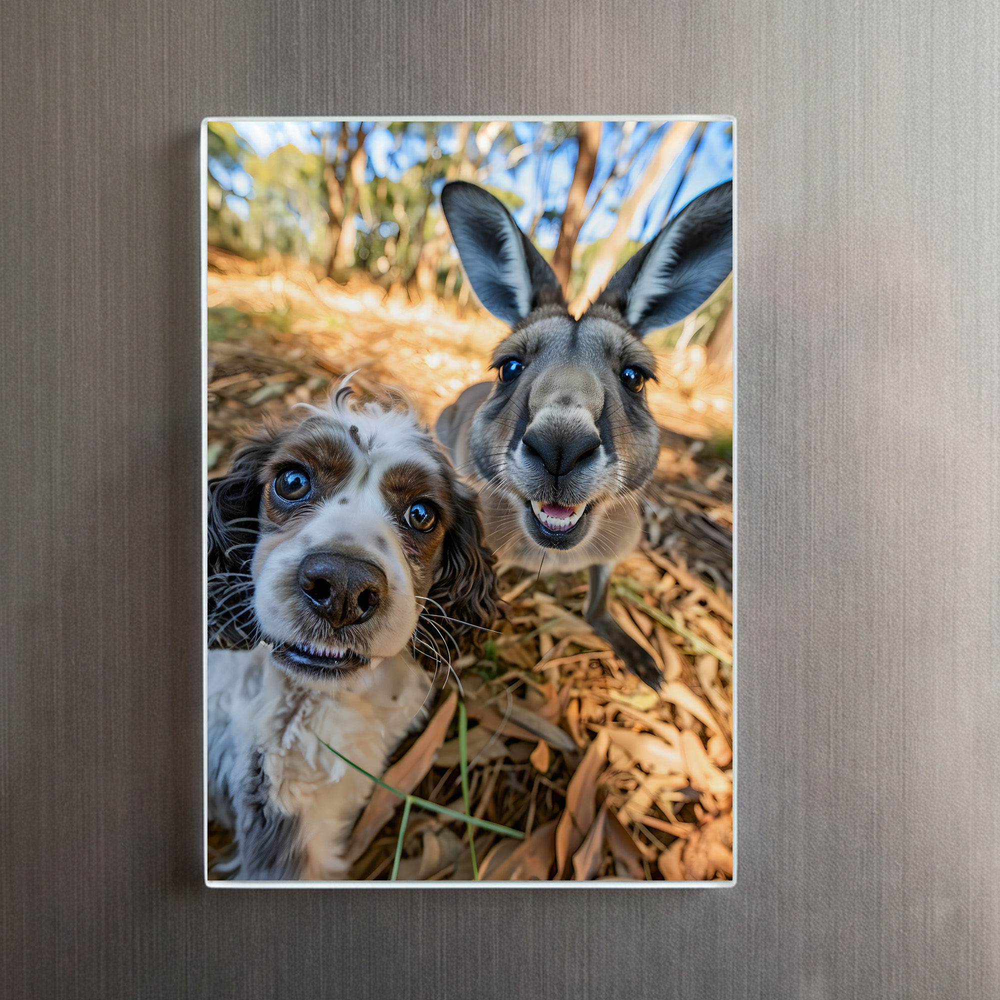 raxxa Glas-Magnet: King Charles Cocker Spaniel Takes Selfies in Australia with kangaroo – Image 2