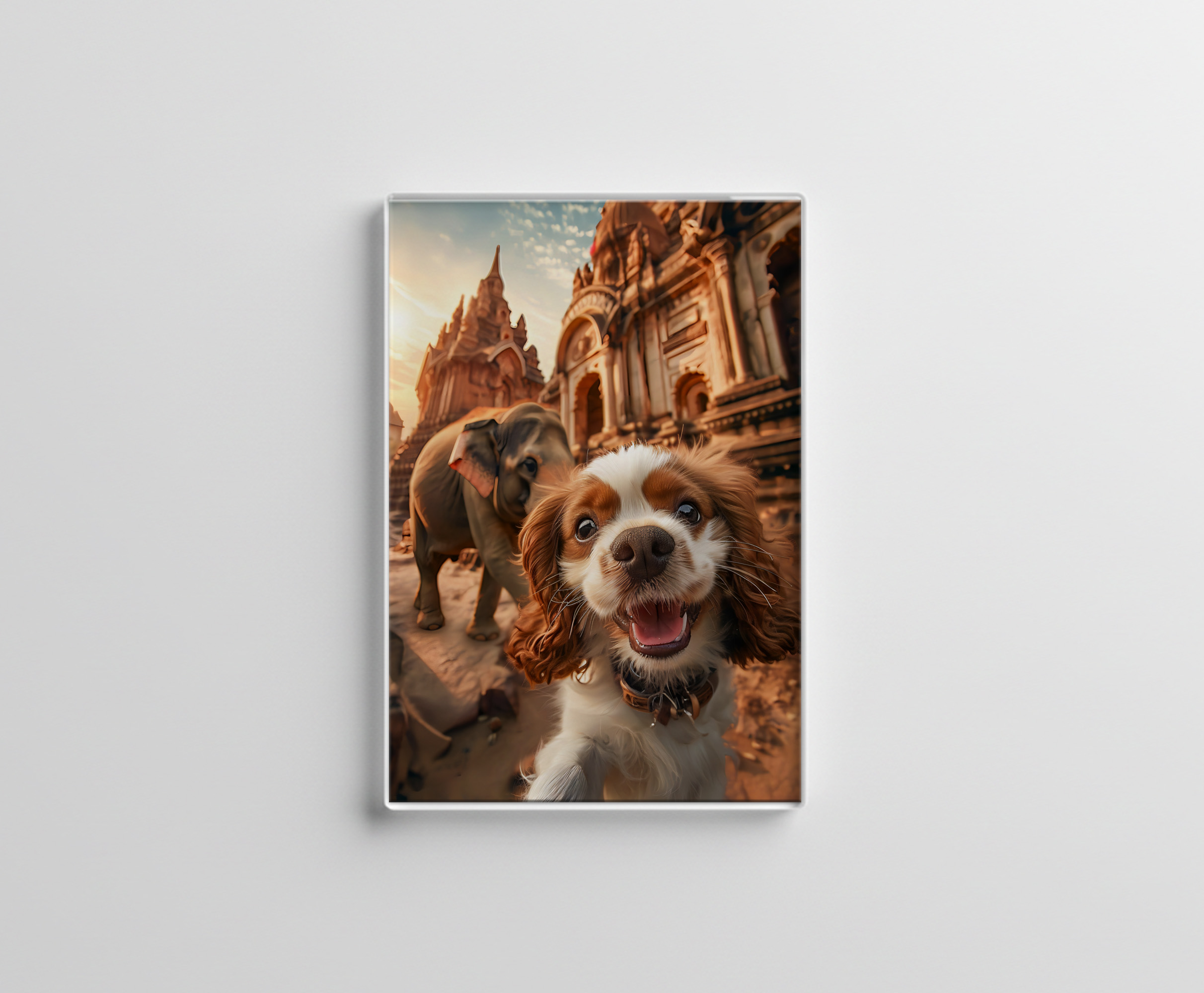 raxxa Glas-Magnet: King Charles Cocker Spaniel Takes Selfies Across the Globe