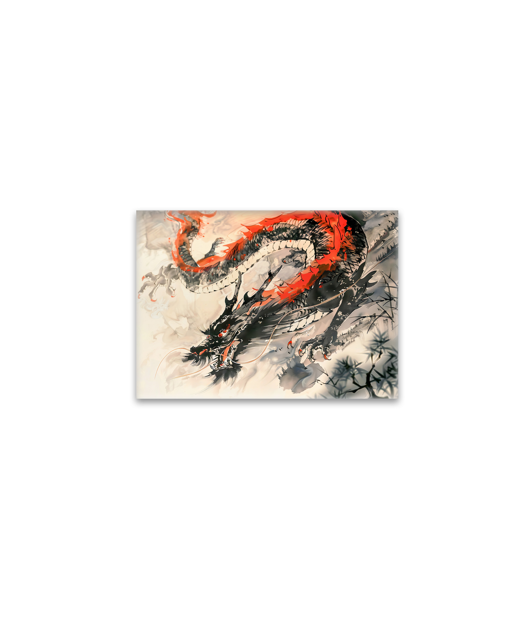 raxxa Glas-Magnet: Chinese Watercolor Red Dragon Power