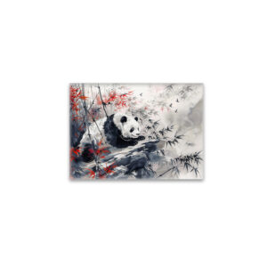 raxxa Glas-Magnet: Chinese Watercolor Panda and Bamboo