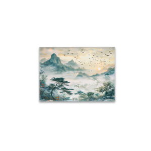 raxxa Glas-Magnet: Chinese Watercolor Birds in Evening Sky