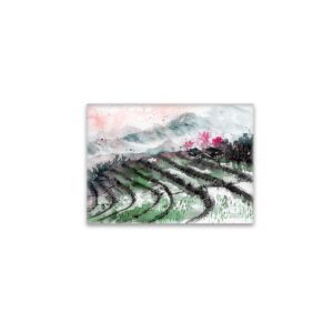 raxxa Glas-Magnet: Chinese Watercolor Serene Rice Terraces