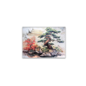 raxxa Glas-Magnet: Chinese Watercolor Bonsai Pine in Garden