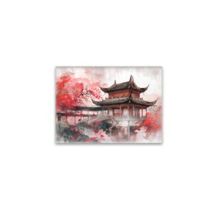 raxxa Glas-Magnet: Chinese Watercolor Red Maple by Temple
