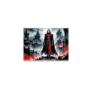raxxa Glas-Magnet: Vampire Warrior in Ruined City