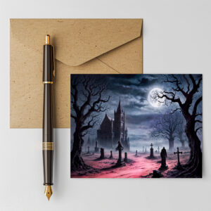 raxxa Postkarte: Gothic Graveyard Under Full Moon
