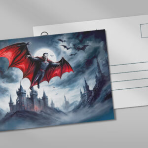 raxxa Postkarte: Vampire Flying Over Haunted Castle