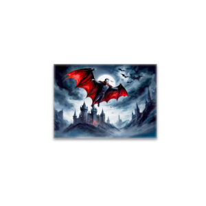 raxxa Glas-Magnet: Vampire Flying Over Haunted Castle