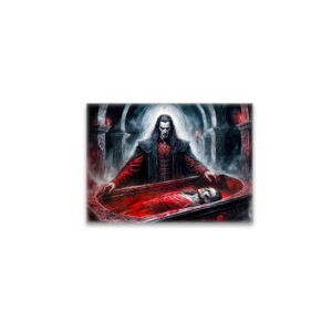 raxxa Glas-Magnet: Vampire Rising from Coffin in Gothic Chamber