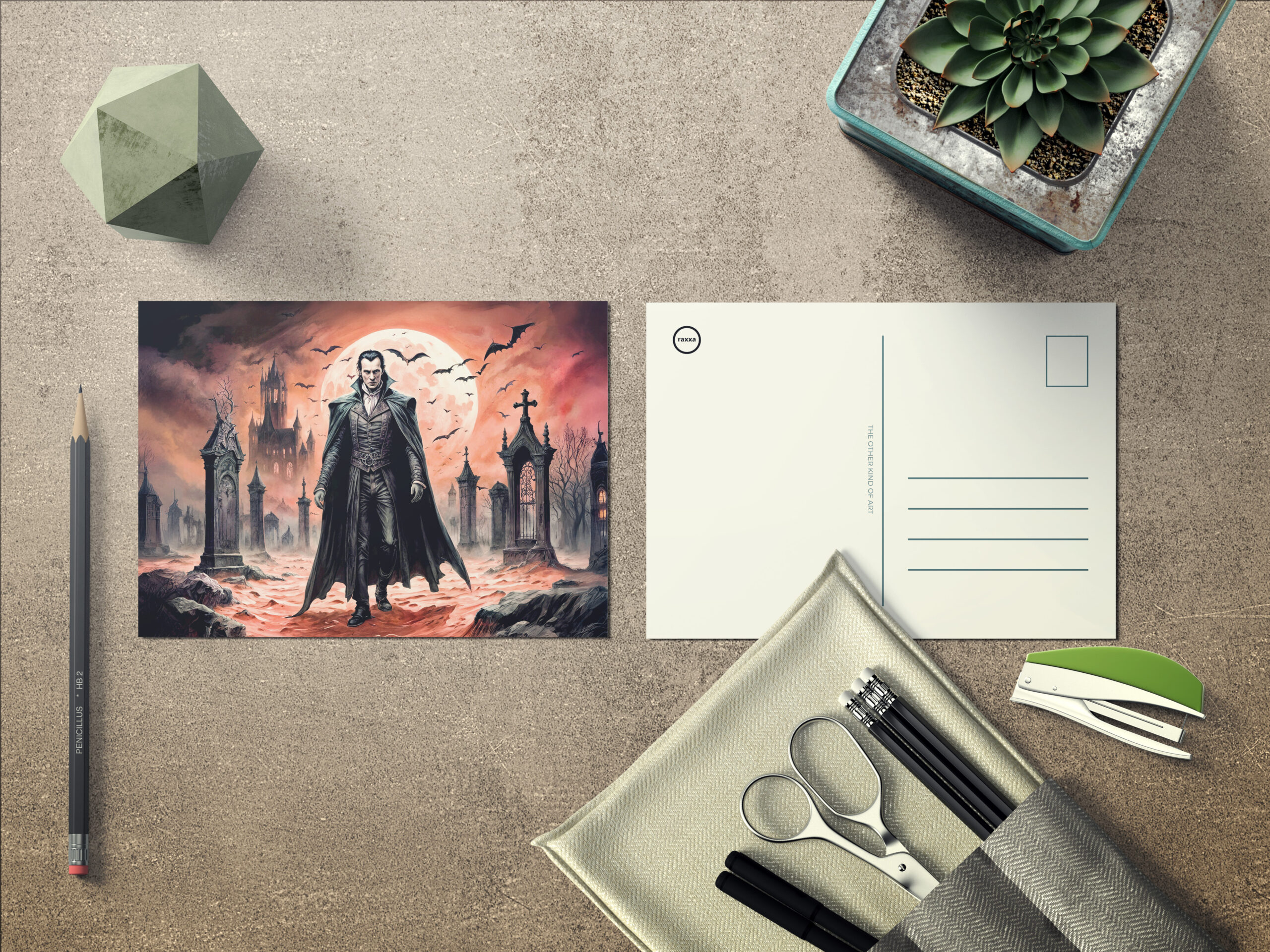 raxxa Postkarte: Vampire in Moonlit Graveyard