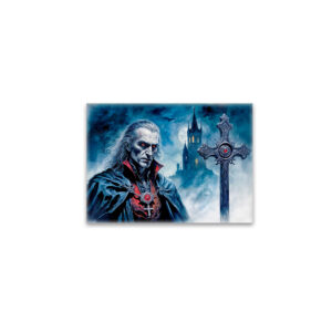raxxa Glas-Magnet: Vampire Lord with Cross in Moonlit Night
