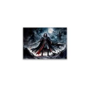 raxxa Glas-Magnet: Vampire Warrior in Moonlit Ruins