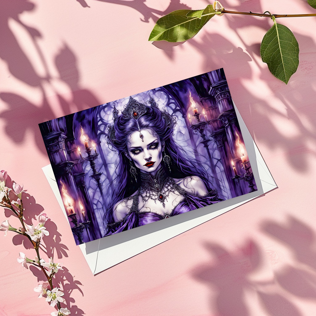 raxxa Postkarte: Vampire Queen in Gothic Castle