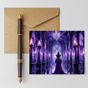 raxxa Postkarte: Mystical Vampire Queen in Gothic Castle Hall