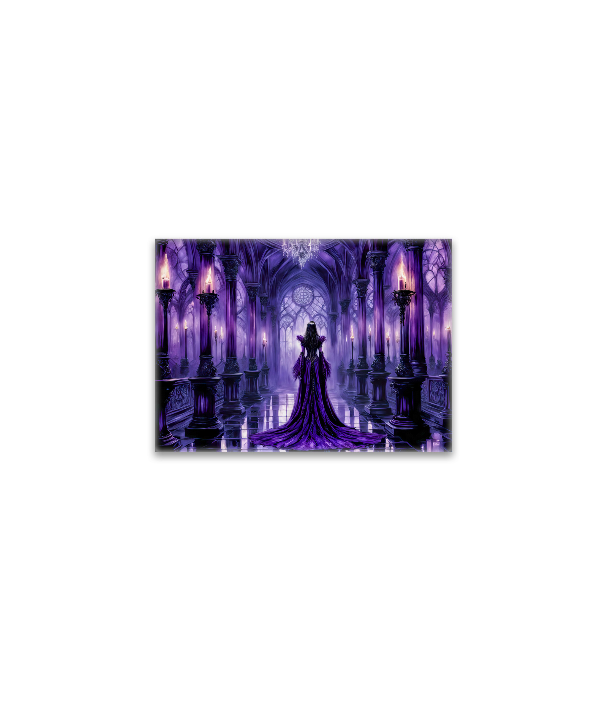 raxxa Glas-Magnet: Mystical Vampire Queen in Gothic Castle Hall