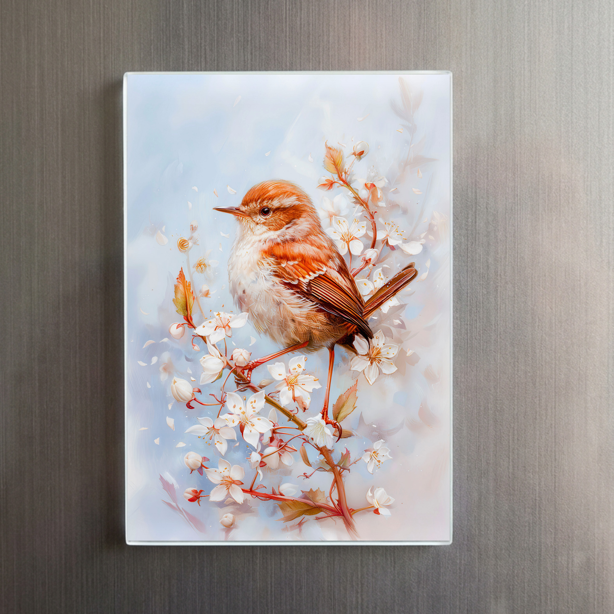raxxa Glas-Magnet: Wren in Woodland Impressionist Painting – Bild 2