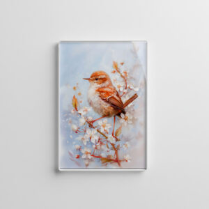 raxxa Glas-Magnet: Wren in Woodland Impressionist Painting