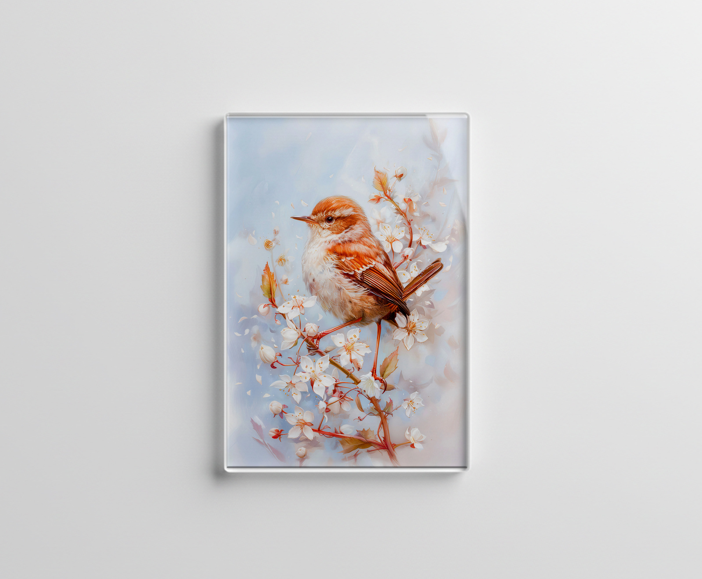 raxxa Glas-Magnet: Wren in Woodland Impressionist Painting