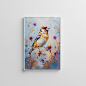 raxxa Glas-Magnet: Goldfinch in Flight, Impressionist Style