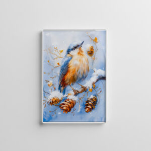 raxxa Glas-Magnet: Eurasian Nuthatch in Impressionist Style Painting