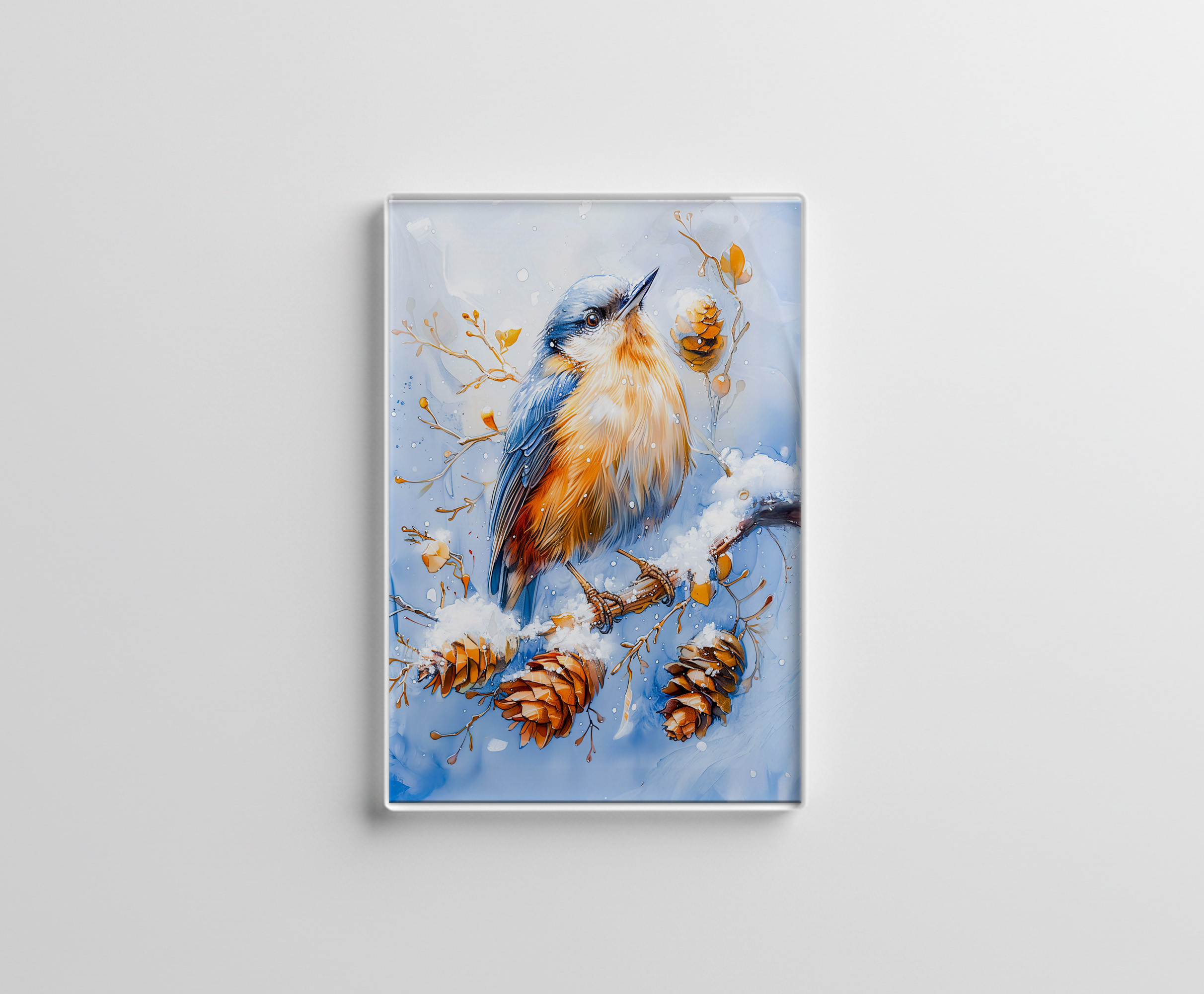 raxxa Glas-Magnet: Eurasian Nuthatch in Impressionist Style Painting