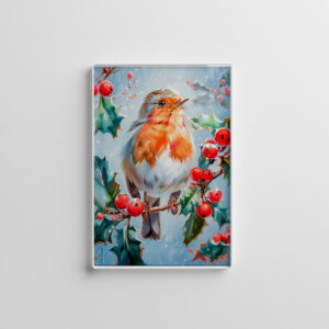raxxa Glas-Magnet: Robin in Nature Impressionist Style Art