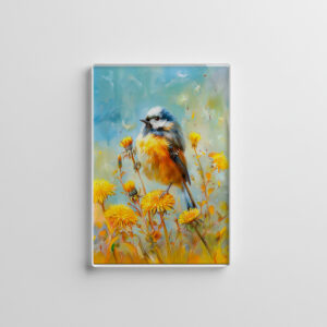 raxxa Glas-Magnet: Eurasian Blue Tit in Impressionistic Landscape