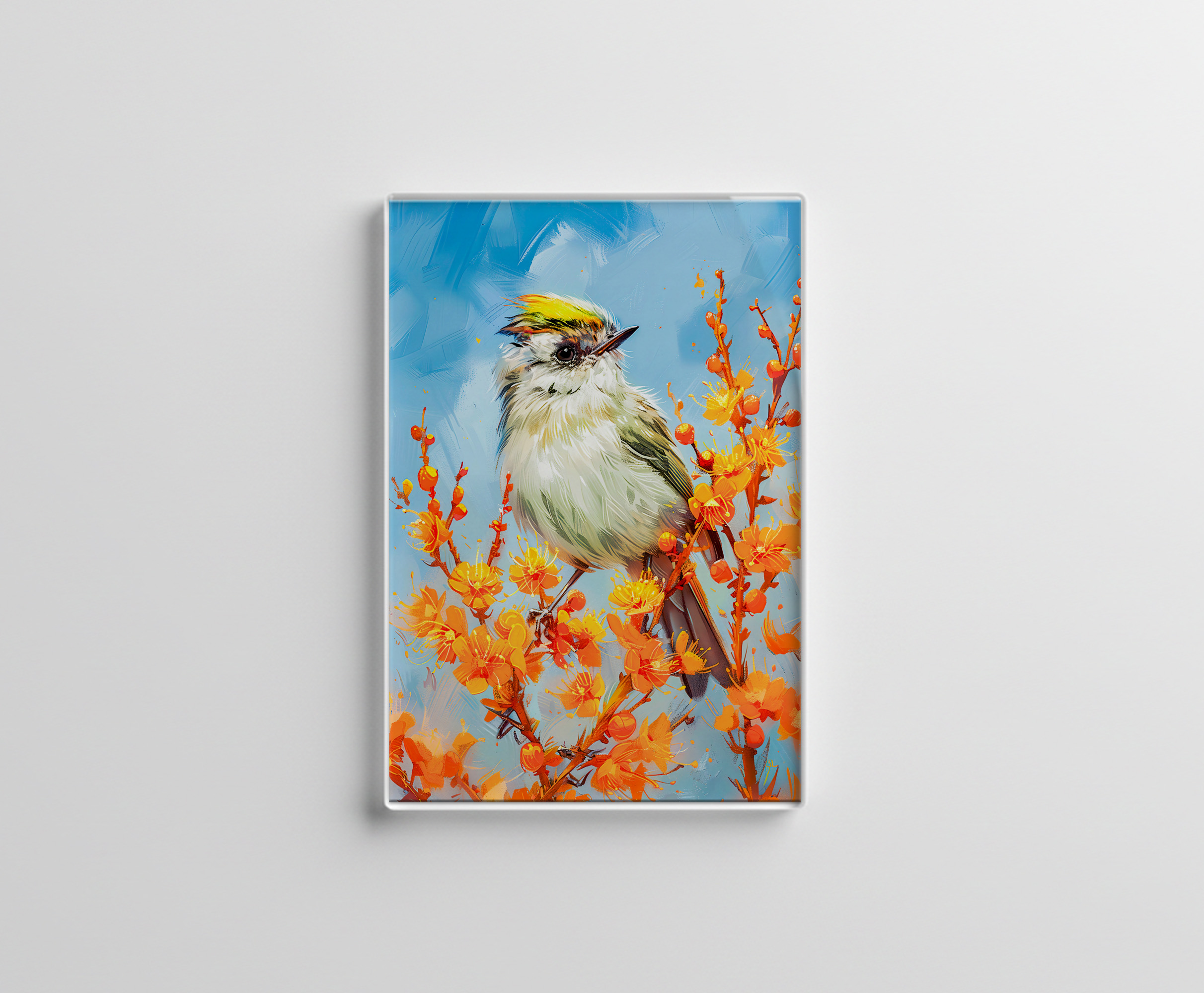 raxxa Glas-Magnet: Goldcrest in Winter Impressionist Painting