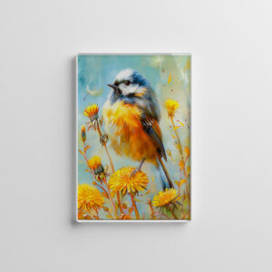 raxxa Glas-Magnet: Eurasian Blue Tit in Impressionistic Landscape