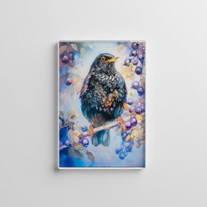 raxxa Glas-Magnet: Blackbird in Garden Impressionist Painting