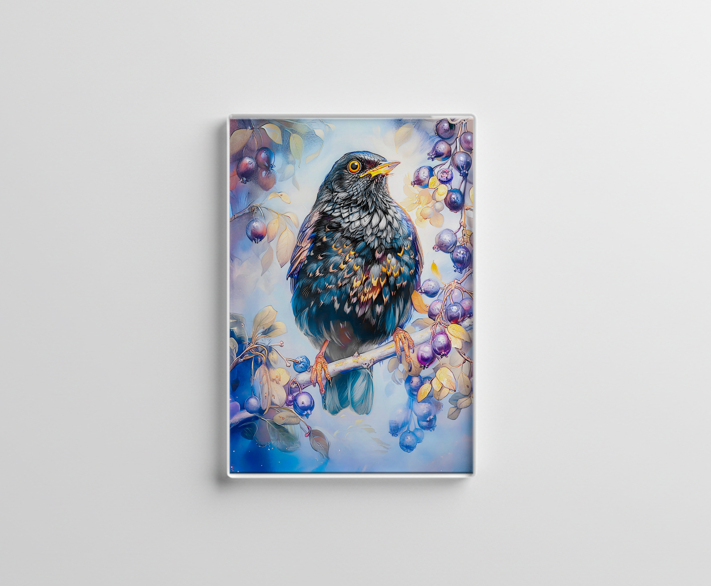 raxxa Glas-Magnet: Blackbird in Garden Impressionist Painting