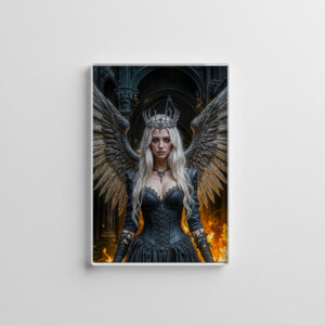 raxxa Glas-Magnet: Dark Angel Queen in Candlelit Hall